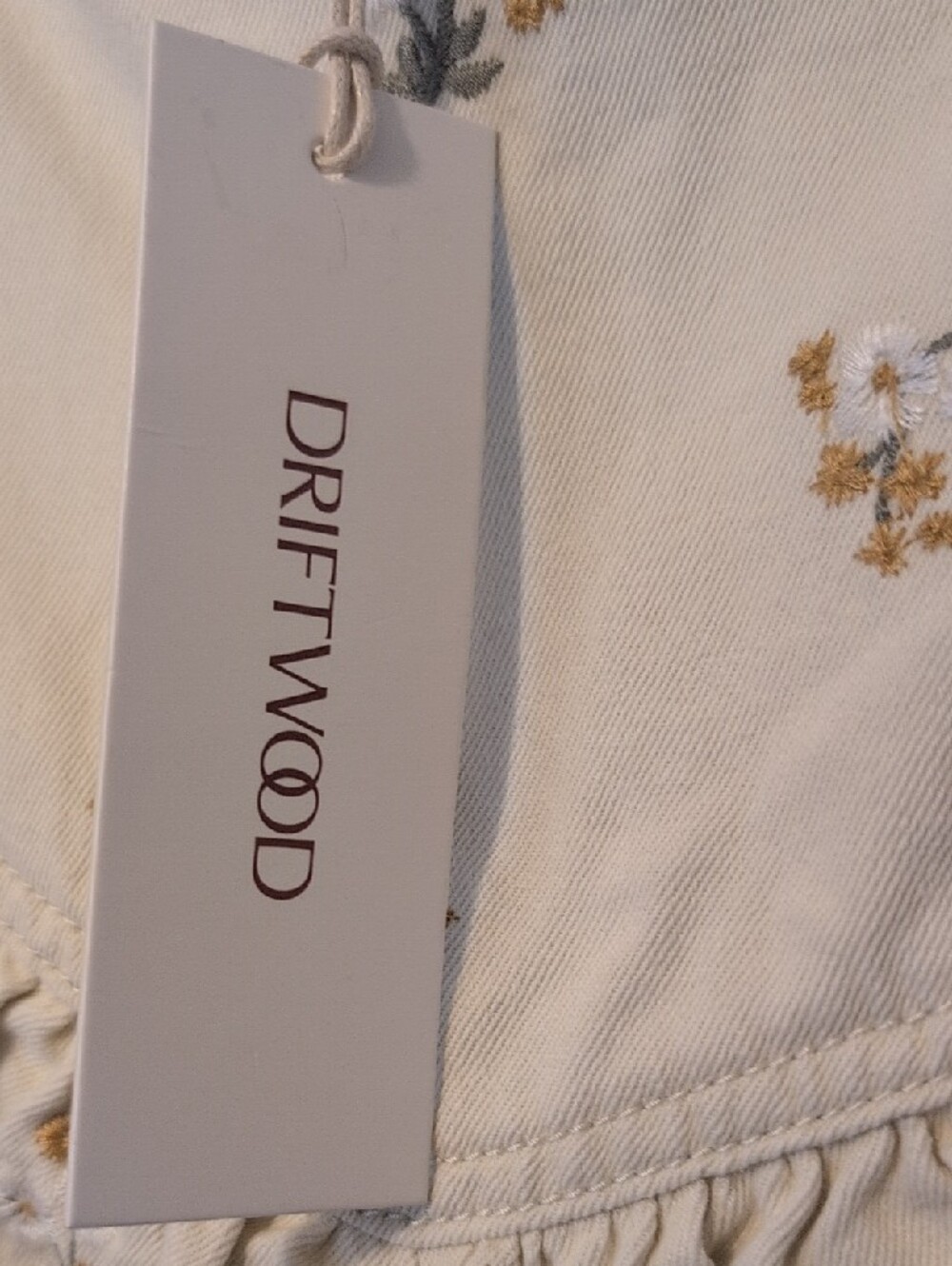 DRIFTWOOD Cream Skirt with Yellow Floral Embroidery - Picture 2 of 5
